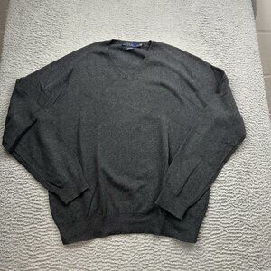 Polo Ralph Lauren Gray Long Sleeve Pullover Sweater Size Large Pima Cotton
